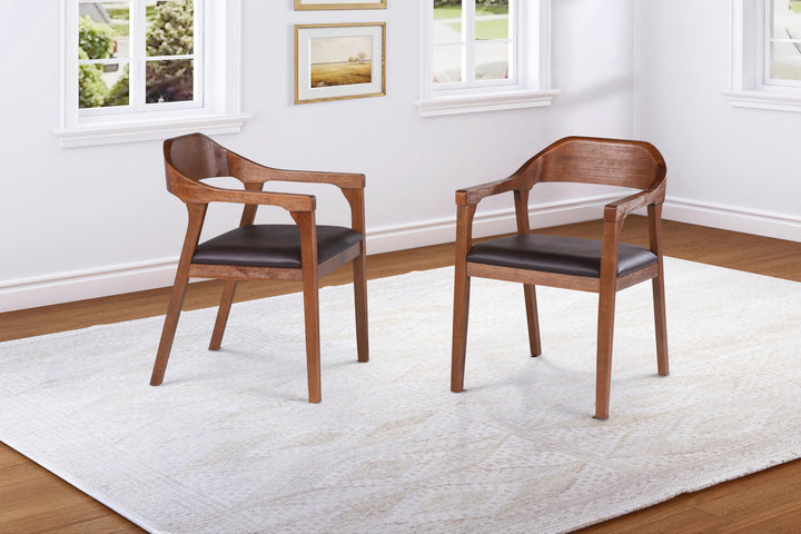 Boraam Rasmus Dining Armchairs-Set of 2 Brown/Chestnut Wire-Brush