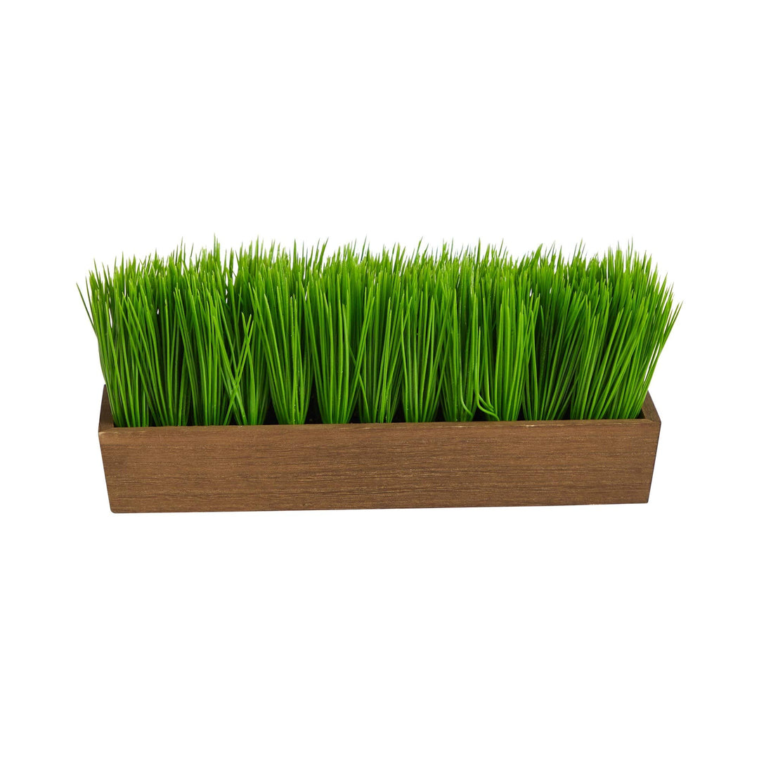 12" Grass Artificial Plant in Decorative Planter 3" Brown