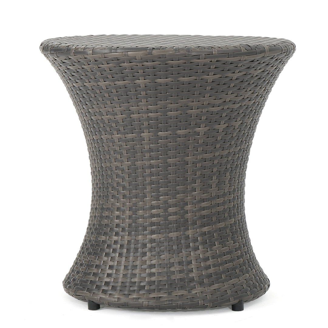 Christopher Knight Home Adriana Outdoor PE Wicker Accent Table Grey