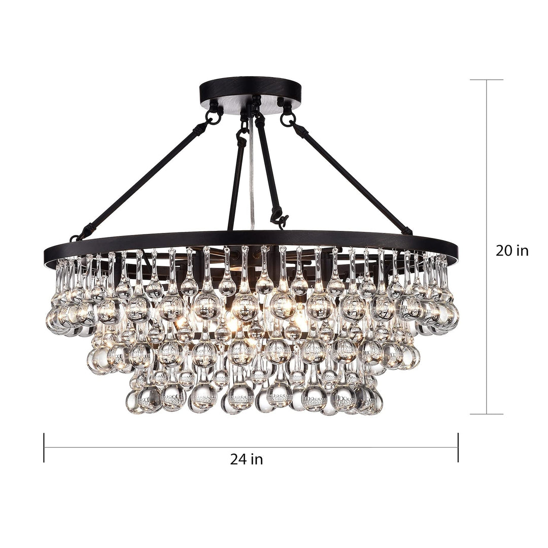 Hong Kong Best New Zhu Yuan Lighting Co. Arosa Black 9-Light Semi Flush Mount