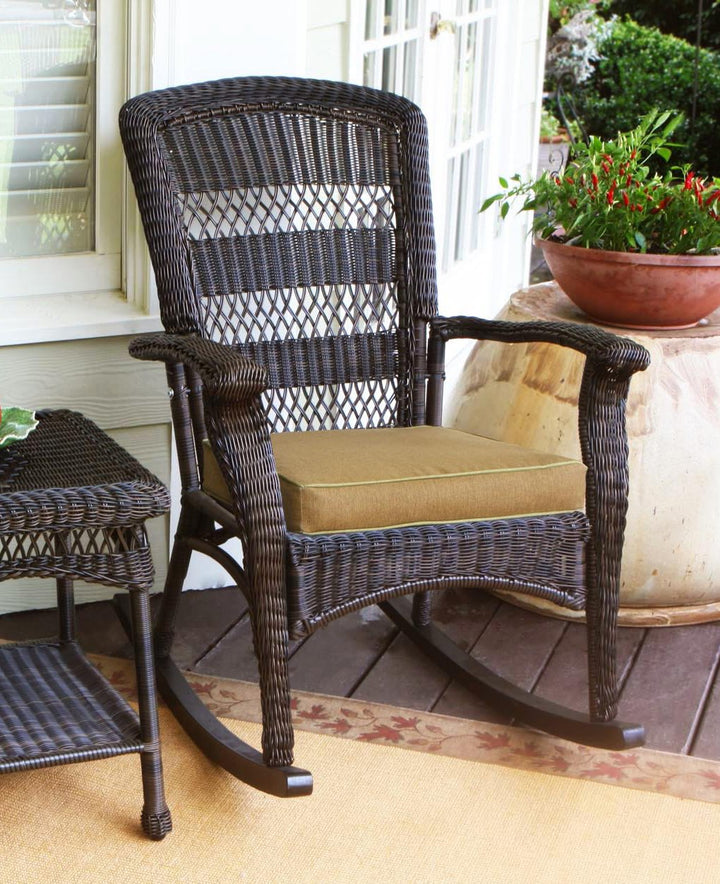 Tortuga Outdoor Portside Plantation Rocking Chair Dark Roast