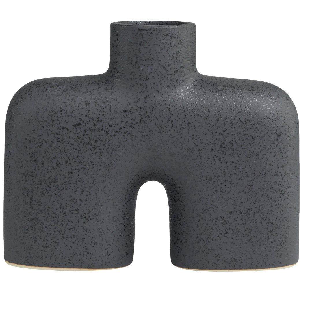 Black Ceramic Arched Abstract Vase Stoneware