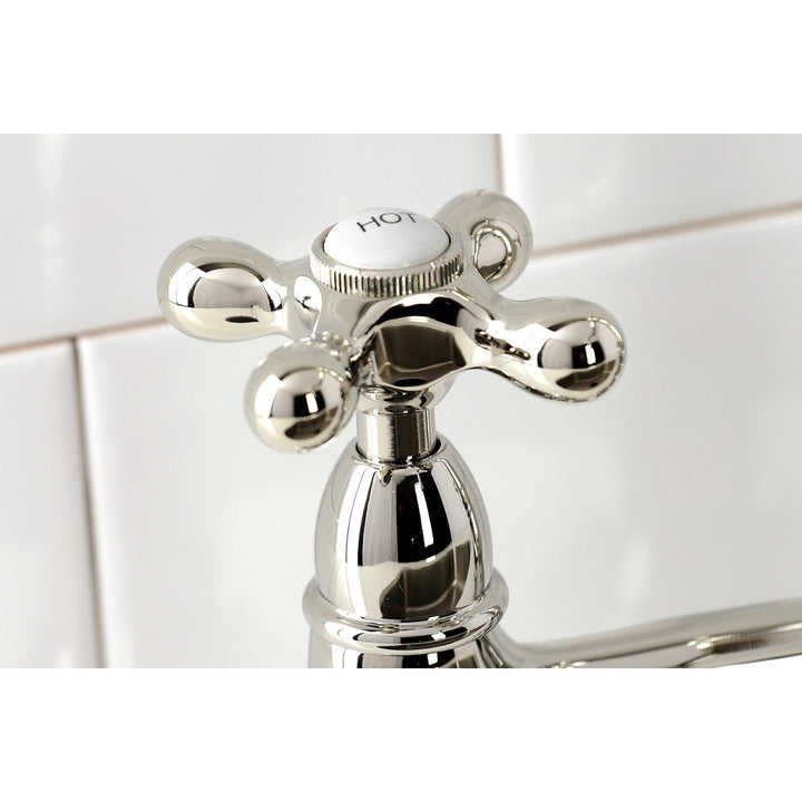 Kingston Brass Heritage 8" Center Kitchen Faucet with Side Sprayer Polished