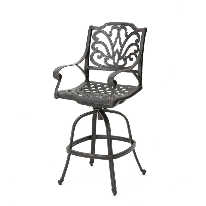 Christopher Knight Home Alfresco Outdoor Bronze Finished Cast Aluminum Barstools