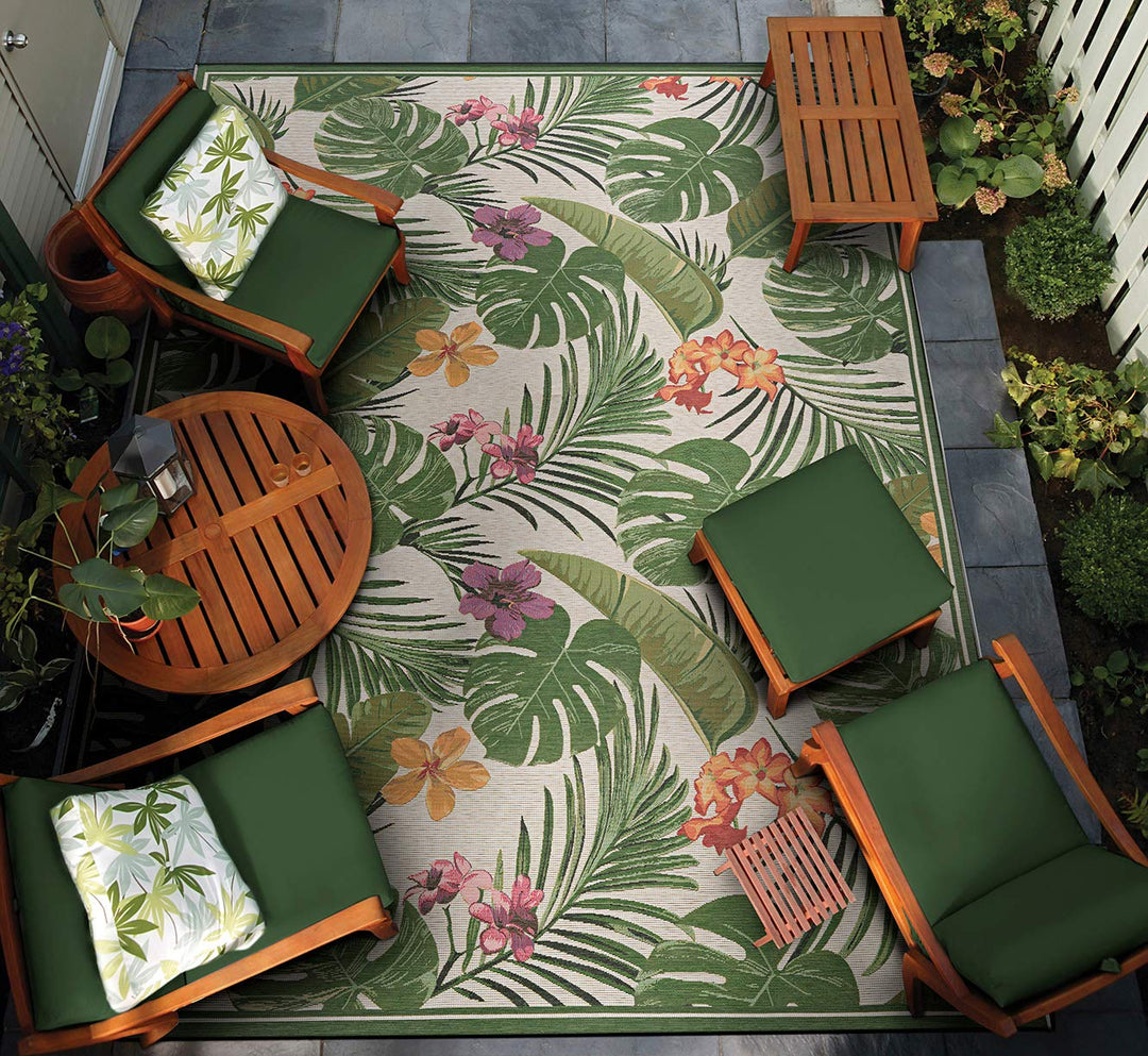 Couristan Dolce Flowering Fern Indoor/Outdoor Area Rug 2'3" x 7'10" Runner