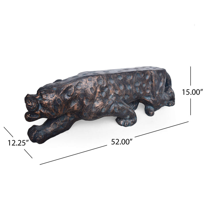 Christopher Knight Home Emersyn Outdoor Leopard Shaped ncrete Bench Antique