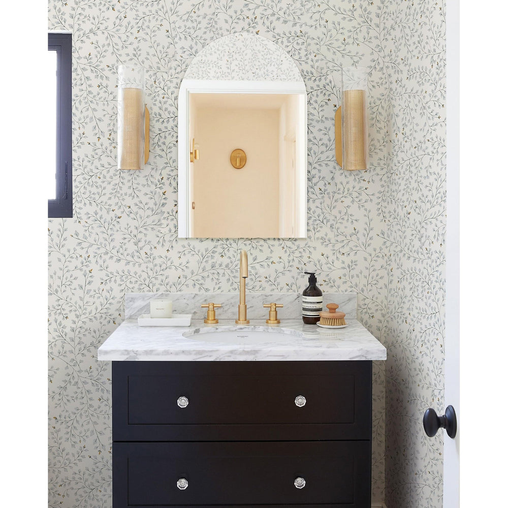 21 in. W X 28 H Arch Top Frameless Bathroom Vanity Wall Mirror 22" 28" Silver - Diamond Home USA