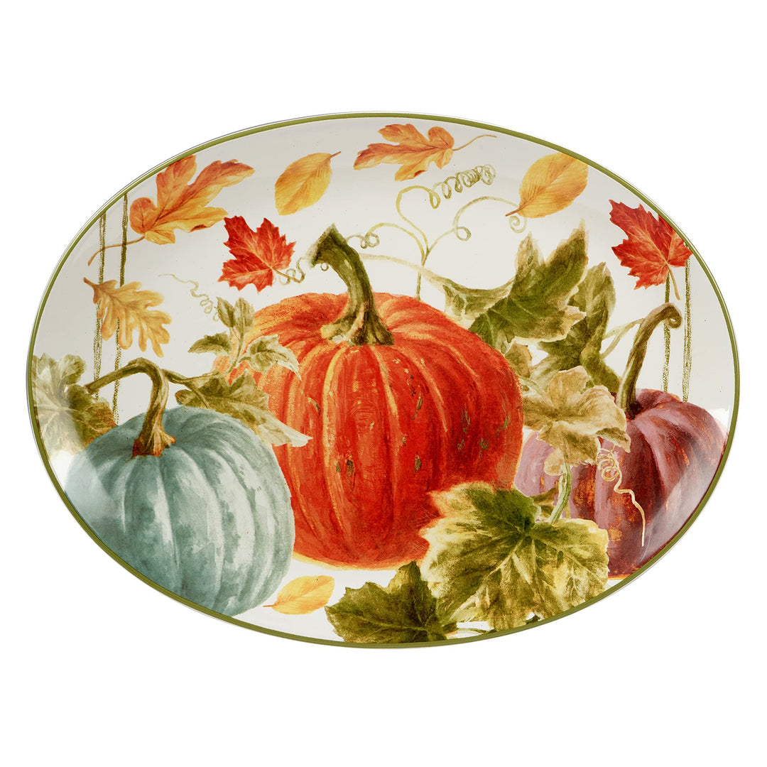 Certified International Autumn Harvest Oval Platter 16" x 12" Multicolor Large