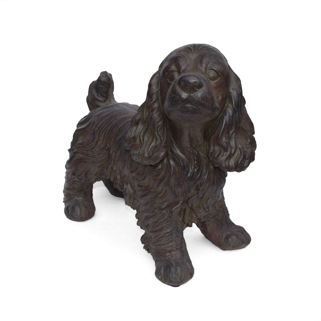 Brown Cocker Spaniel Statue Dog Sculpture Outdoor Garden Porch Backyard Lawn