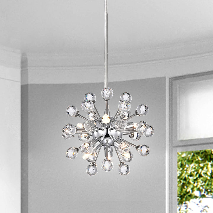 The Lighting Store Clara Mini t 6-Light Sputnik Clear Crystal Balls