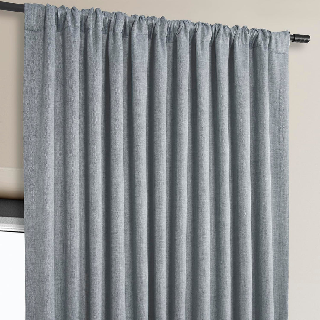 Exclusive Fabrics Faux Linen Extra Wide Room Darkening Curtains (1 Panel)