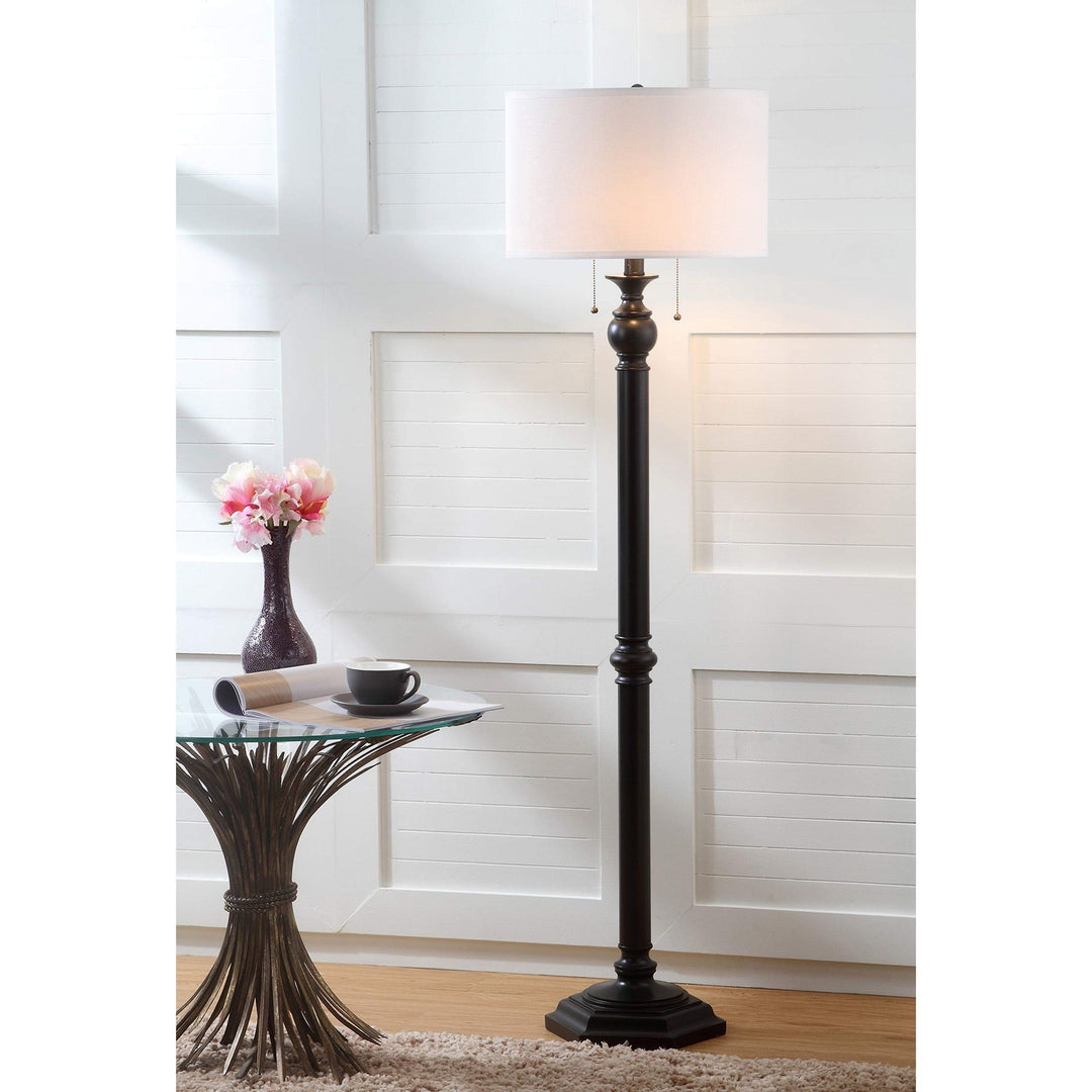 59-inch Oil-Rubbed Bronze 2-Light Floor Lamp Brown Traditional