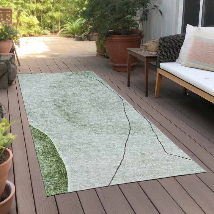 Machine Washable Indoor/ Outdoor Chantille Modern Abstract Rug