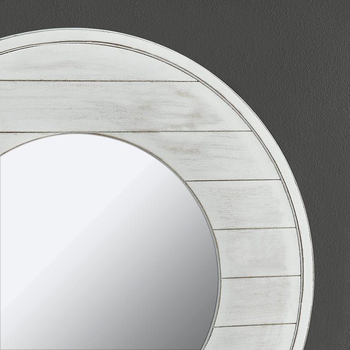 FirsTime & Co. Ellison Shiplap Accent Wall Mirror 27" Aged White