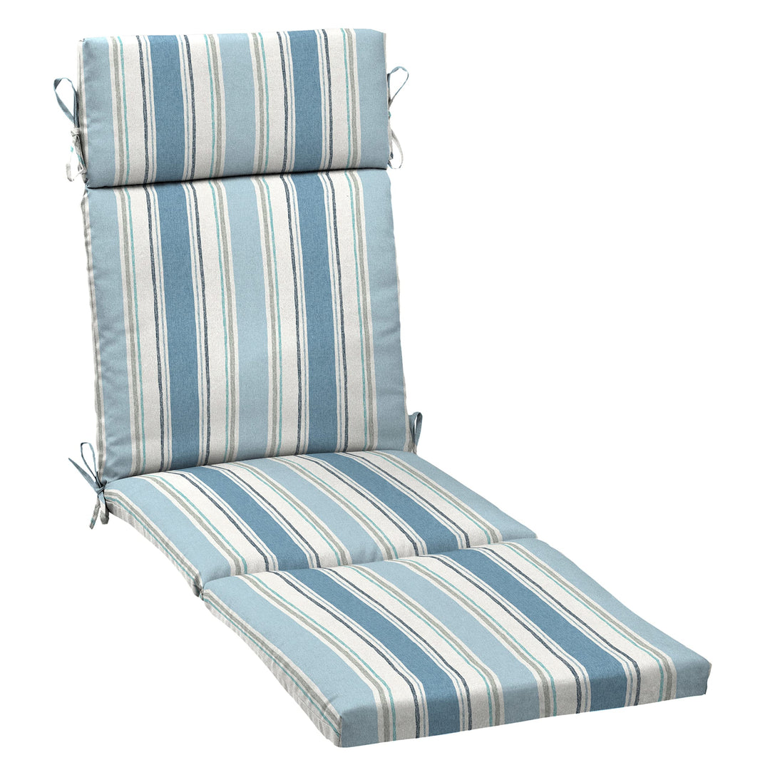 Arden Selections Outdoor Chaise Cushion 1 x 7 Rain-Proof Fade Resistant 7 x 1 Count - French Blue Linen Stripe