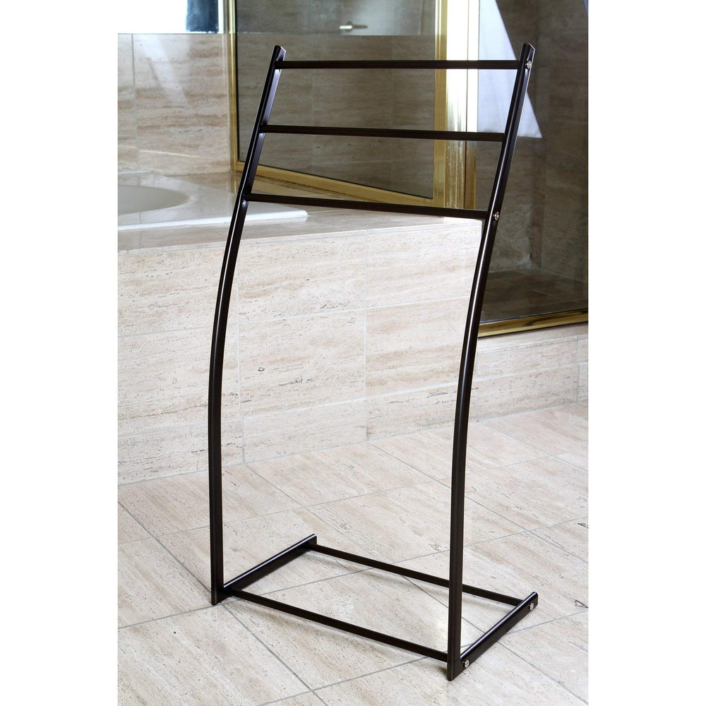 34 Inch nding Pedestal Towel Holder Bronze Tiered Drying Rack 3 Tower Bar - Diamond Home USA