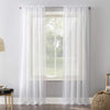 No. 918 Erica Crushed Sheer Voile Rod Pocket Curtain Panel 51" x 63" White 51 x 63 - White