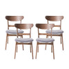 Christopher Knight Home Frances Mid-Century Modern Dining Chairs (Set of 4) 100% Dark Gray + Walnut