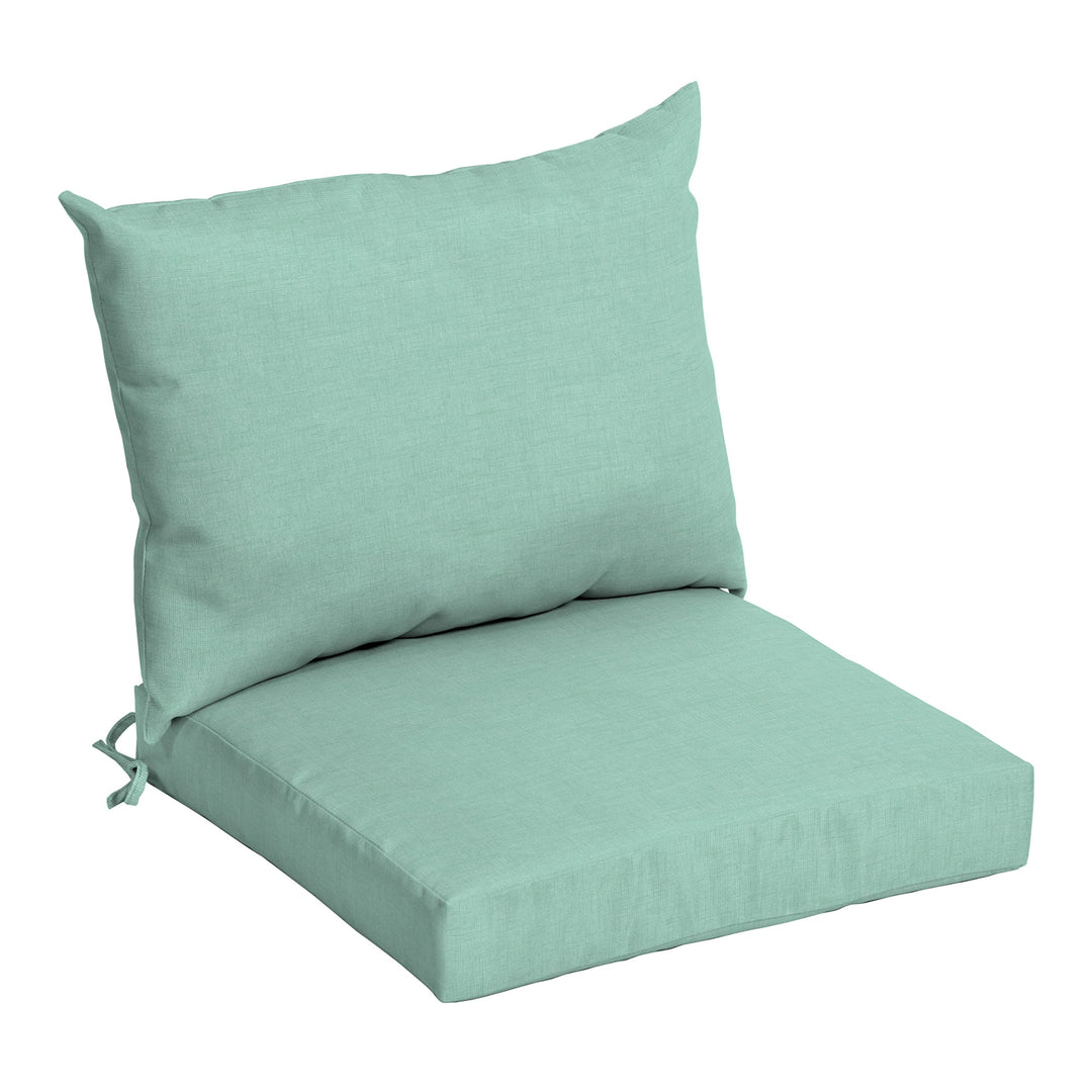 Arden Selections Outdoor Dining Chair Cushion 21 x 21 Rain-Proof Fade Aqua Leala