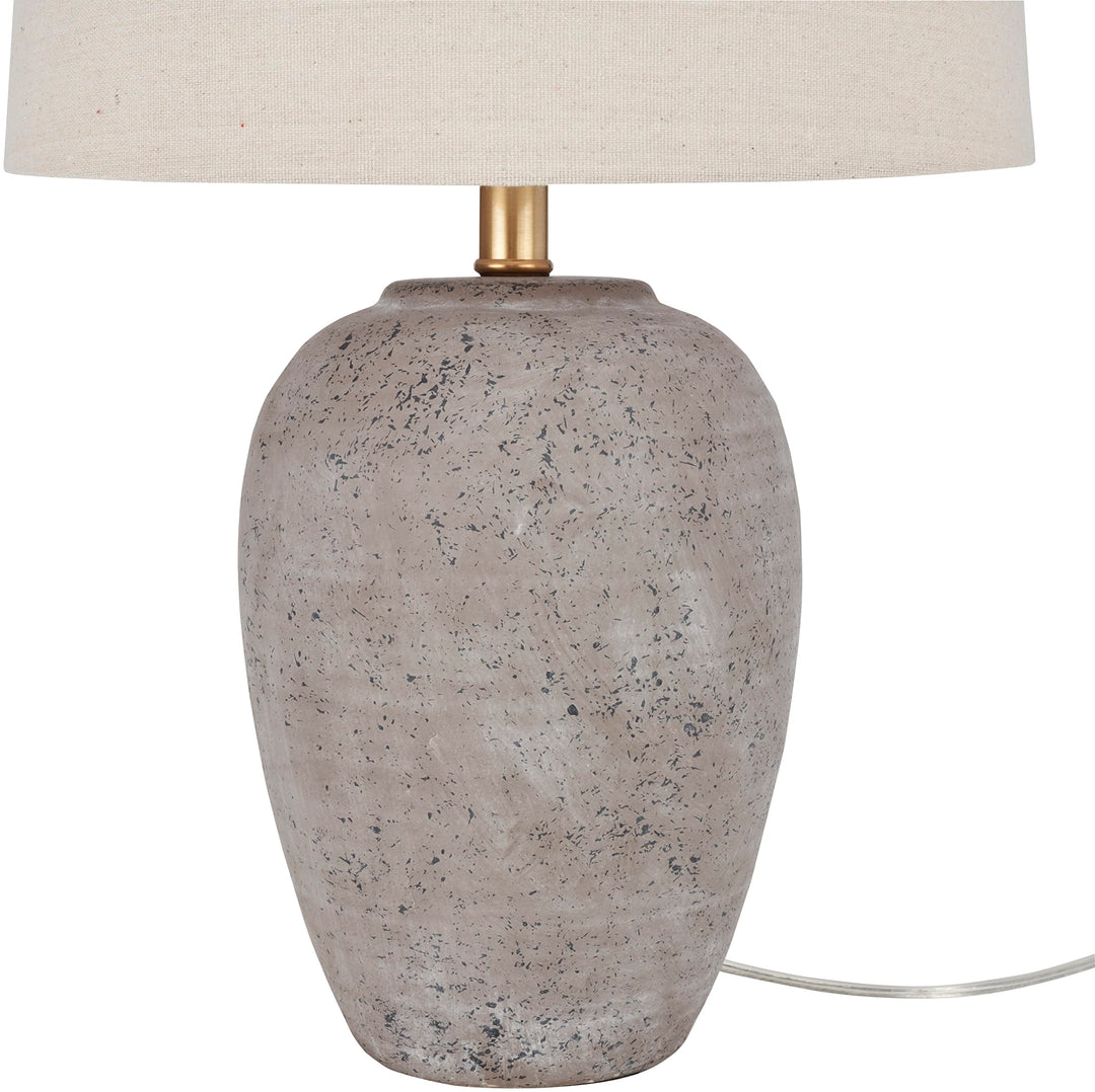 Nourison 23" Rustic Ceramic Pot Table Lamp for Bedroom Living Room