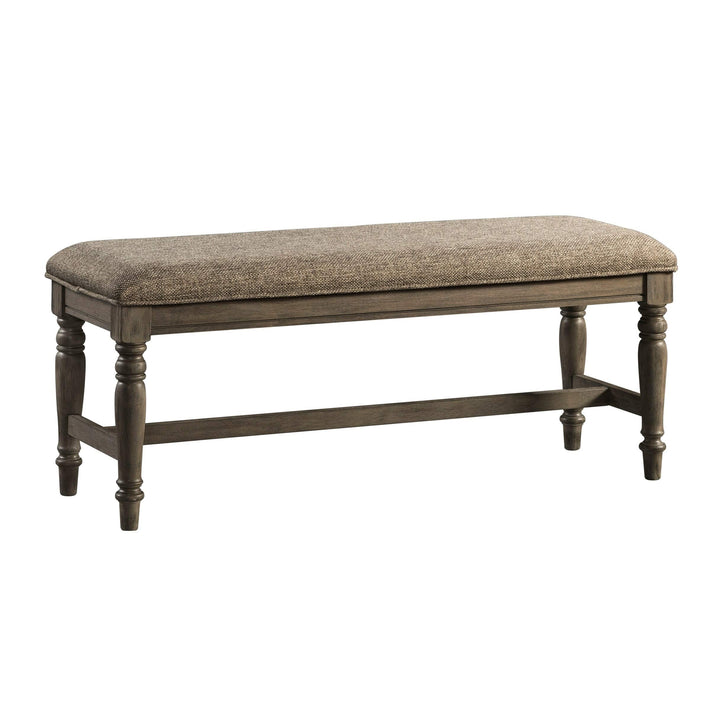 Park Roasted Oak Padded Dining Bench Brown Traditional Upholstered Finish