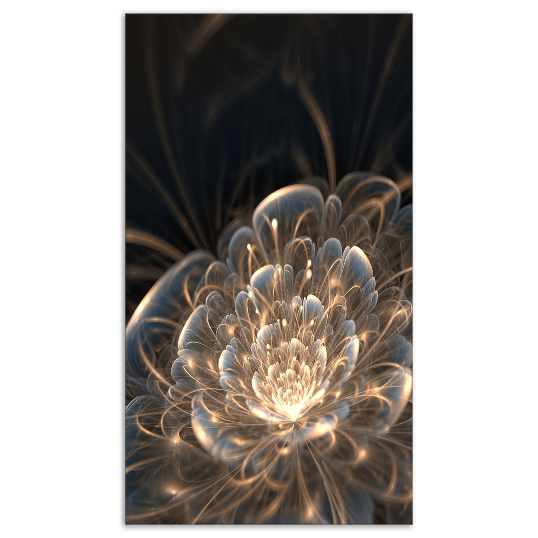 Designart Fractal Flower with Rays-Floral Canvas Art Print