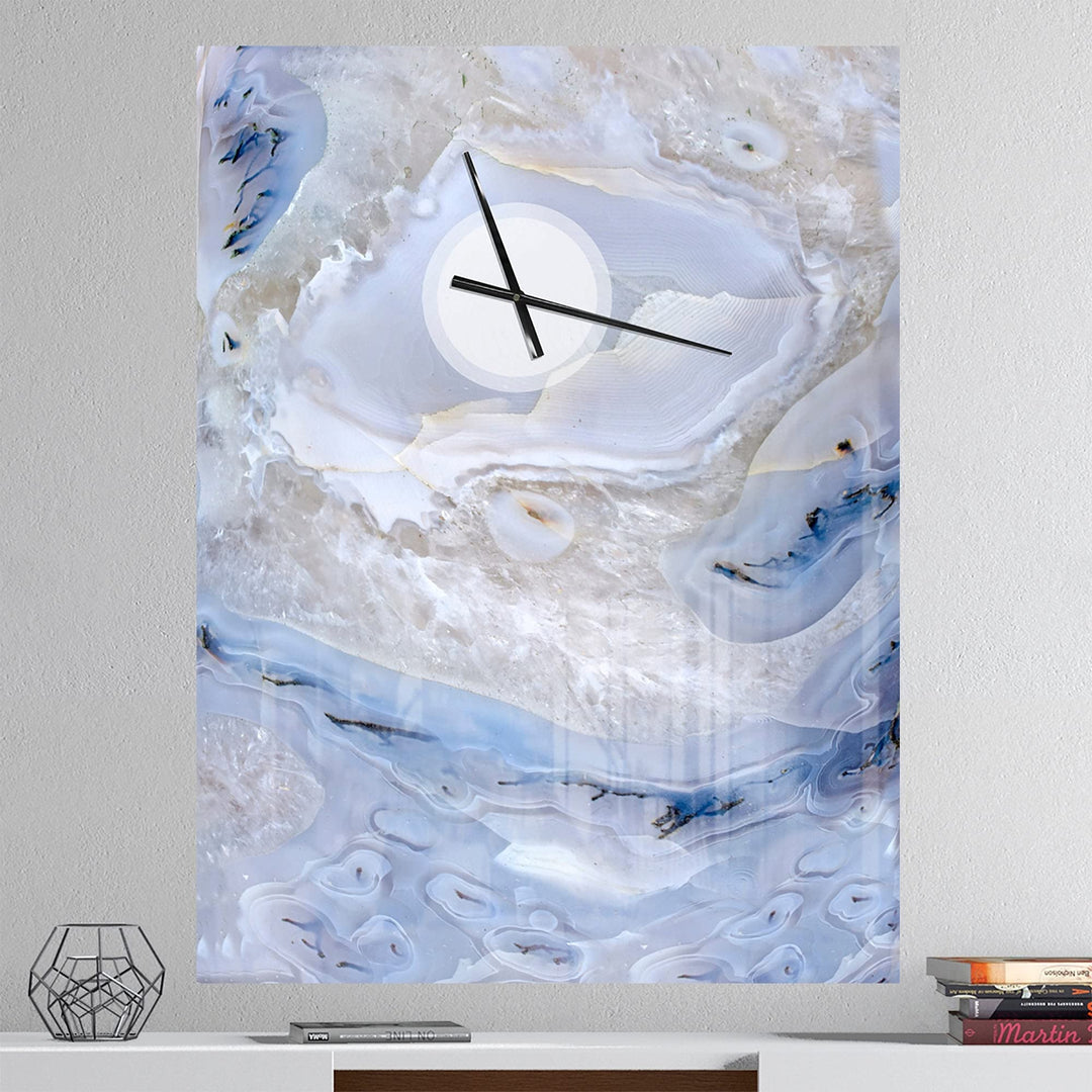 Design Art Designart 'Agate Stone Background' Oversized Modern Wall Clock 30 in. 30 in. wide x 40 in. high