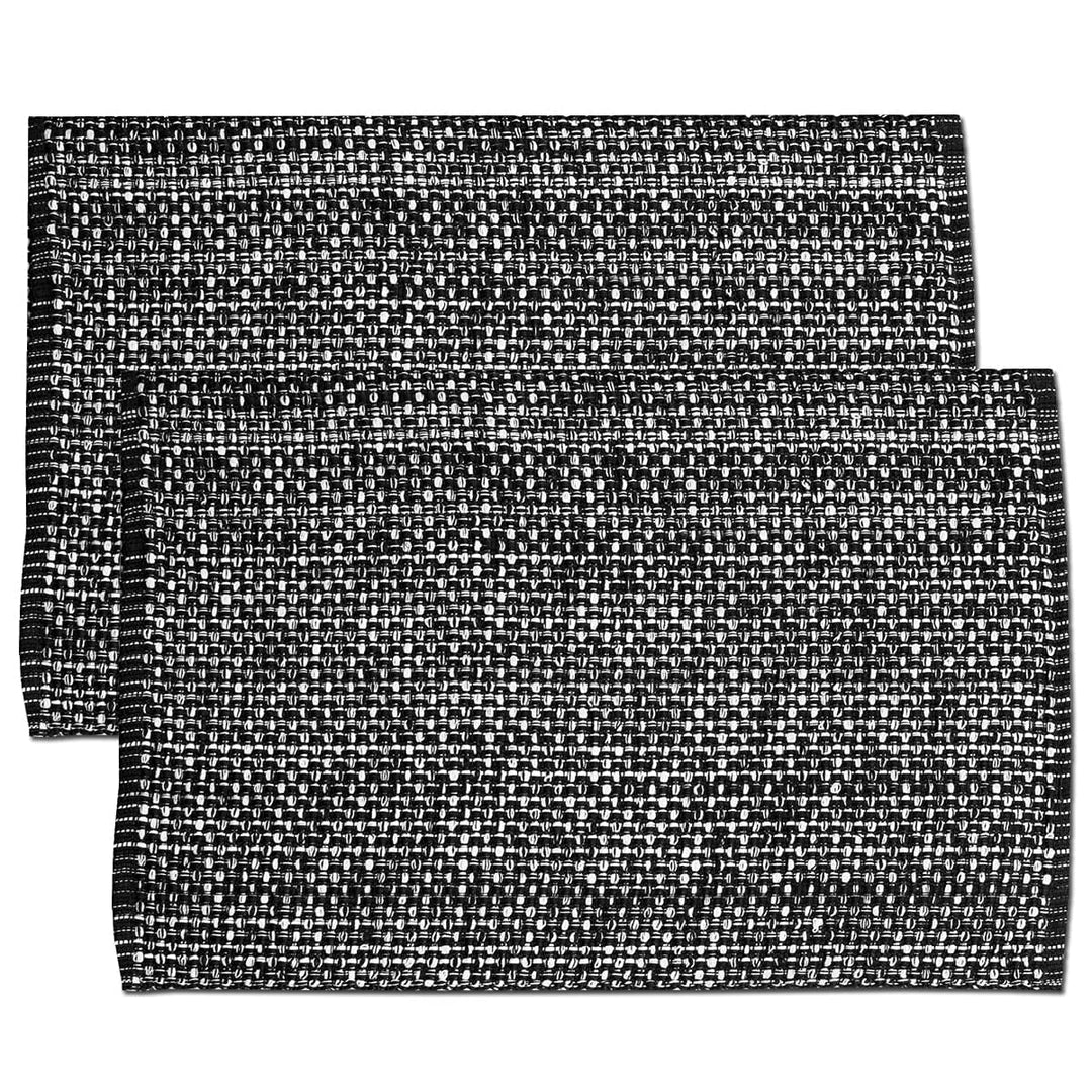 bed bath n more Trends Collection Black Cotton Two-Tone Placemats (Set of 2 4 or