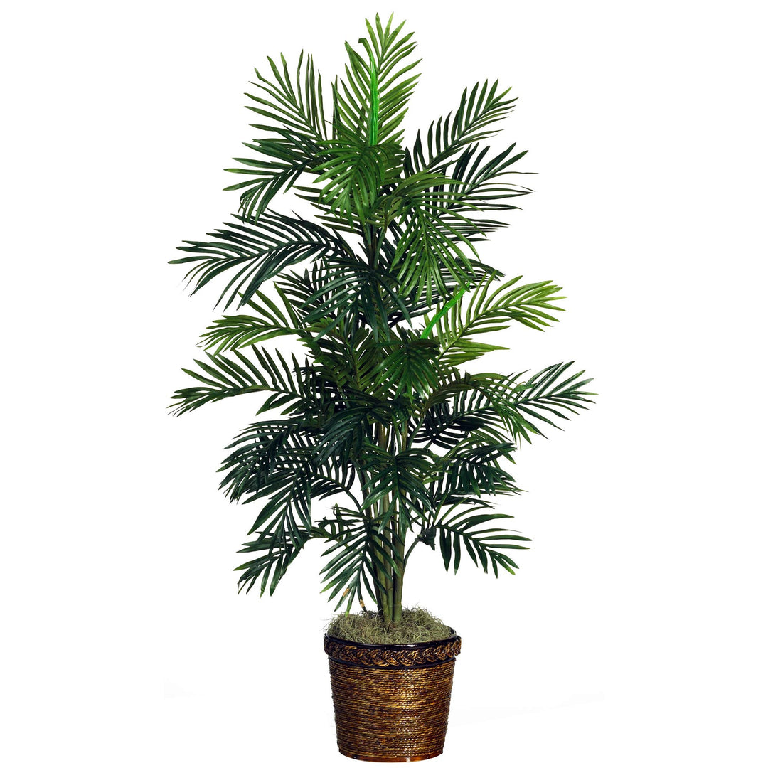 Nearly Natural 5263-0308 56in. Areca Palm Silk Tree with Basket Green 30" x