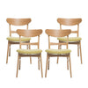 Christopher Knight Home Gloria Mid-Century Modern Dining Chairs (Set of 4) Green Green Tea + Natural Oak