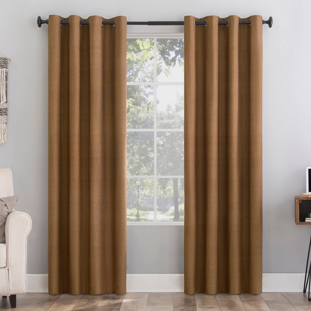 Sun Zero Columbia Thermal Insulated 100% Blackout Grommet Curtain Single Panel 50x63 - Pecan