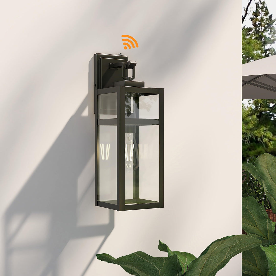 2 Pack Outdoor Wall Light Dusk to Down 5.9"x7.76"x18.39" Black Farmhouse