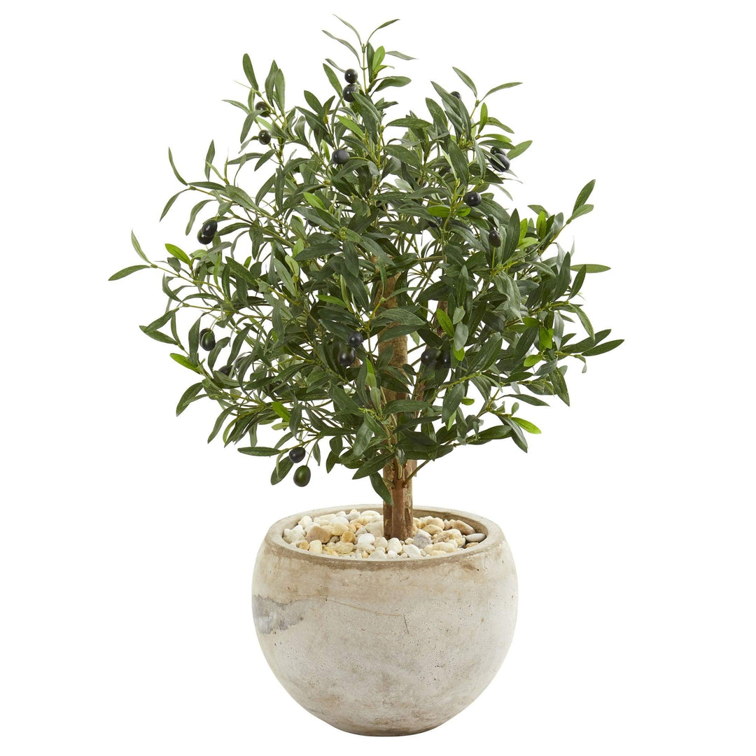 Unknown 31-inch Olive Artificial Tree in Beige Bowl Planter