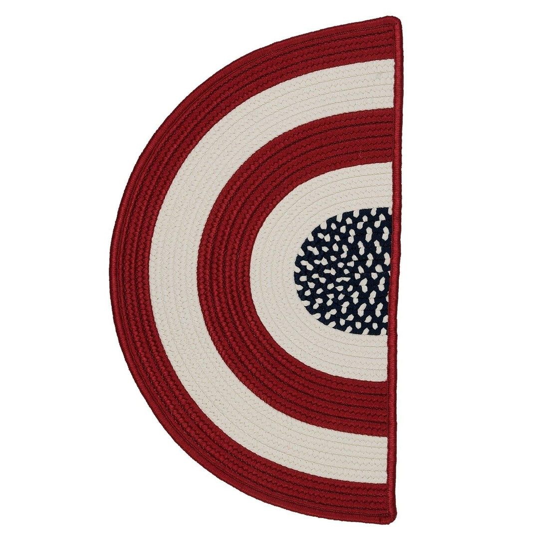 American Flag Semicircle Rug Red White Blue Stripes Half Circle Hearth Rug USA