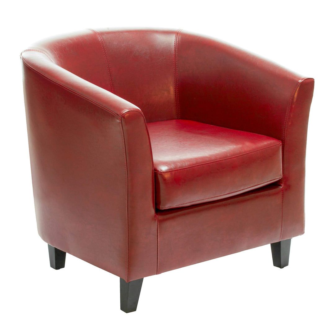 Great Deal Furniture Petaluma Oxblood Red Leather Club Chair 1/2 by 28 by