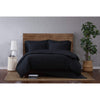 Brooklyn Loom Cotton Percale Duvet Set Full/Queen Black Black - Full - Queen