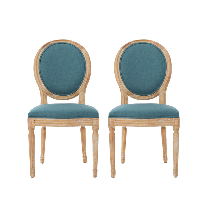 Christopher Knight Home Phinnaeus Fabric Dining Chairs 2-Pcs Set Dark Teal