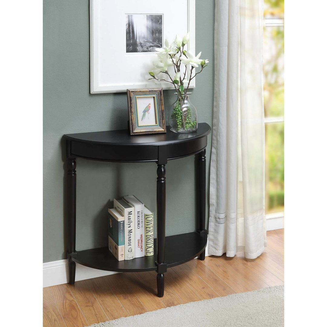 Semi Circle Demilune Table for Hallway Entryway Space Wooden Half