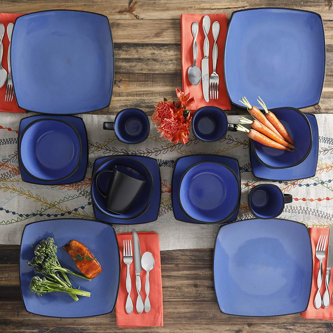 The Boutique Beautiful Soho Lounge 16 Piece Blue Dinnerware Set