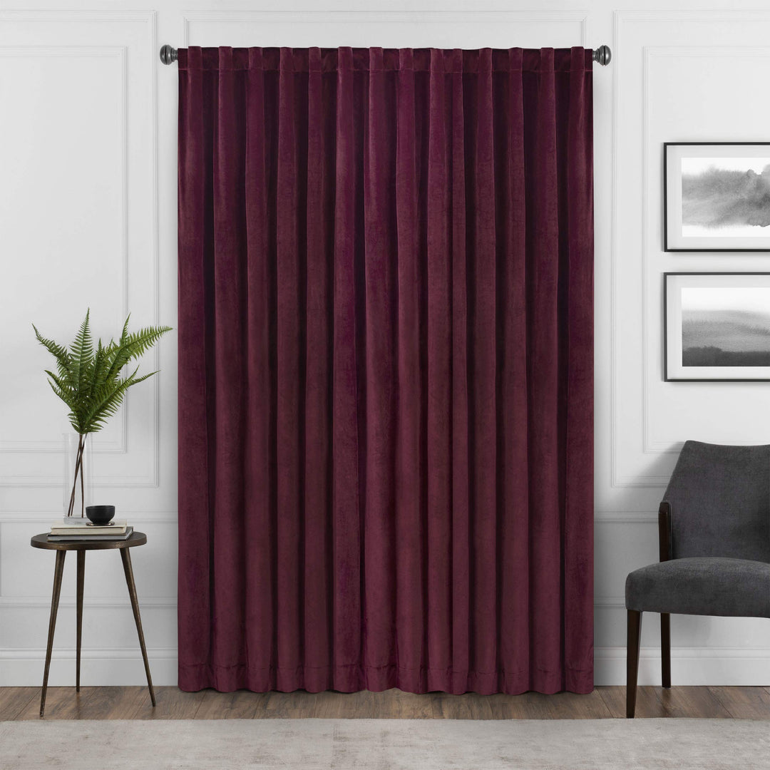 Eclipse Harper Velvet Rod Pocket Curtains for Bedroom Single Panel