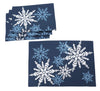 Manor Luxe Magical Snowflakes Placemats 14"x20" Dark Blue Blue - 14"x20"