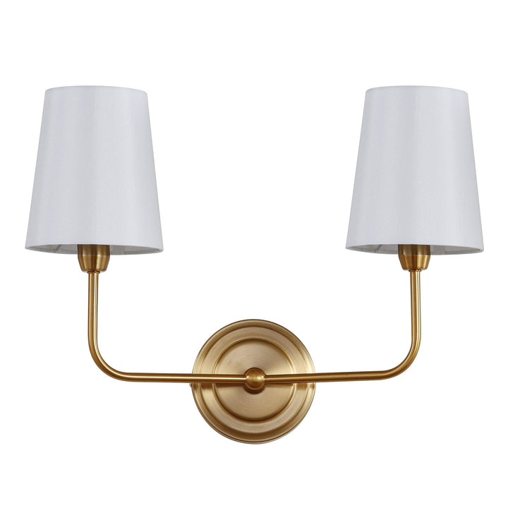 Lighting Ezra Two Light Wall Sconce - rass Metallic Modern Contemporary Metal