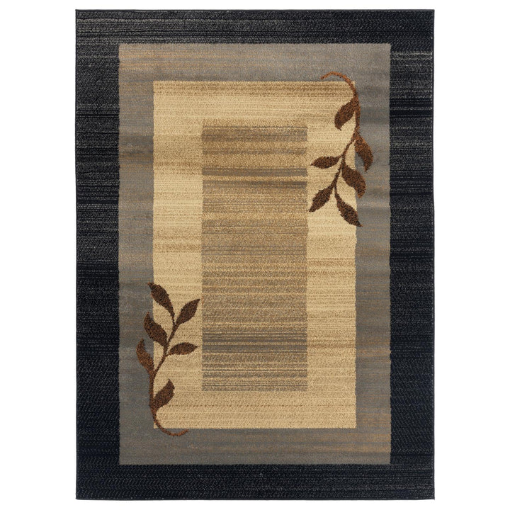 Home Dynamix Royalty Clover Contemporary Geometric Border Area Rug Black/Blue 9'2"x12'6" - Black/Blue