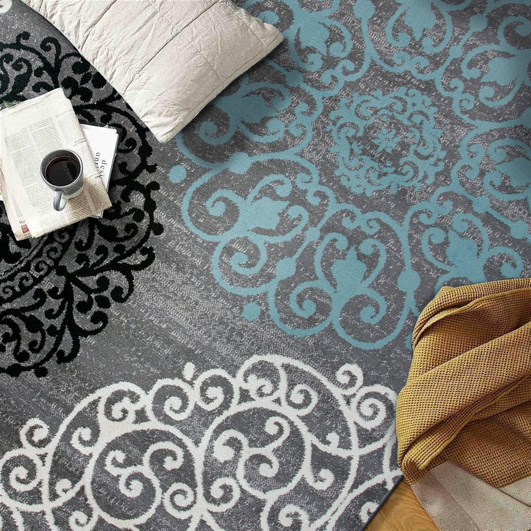 Rugshop Contemporary Modern Floral Design Area Rug