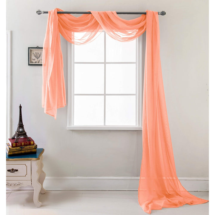 Pink ral Window Scarf Valance Solid lor Window Curtain Scarves Long Solid Coral