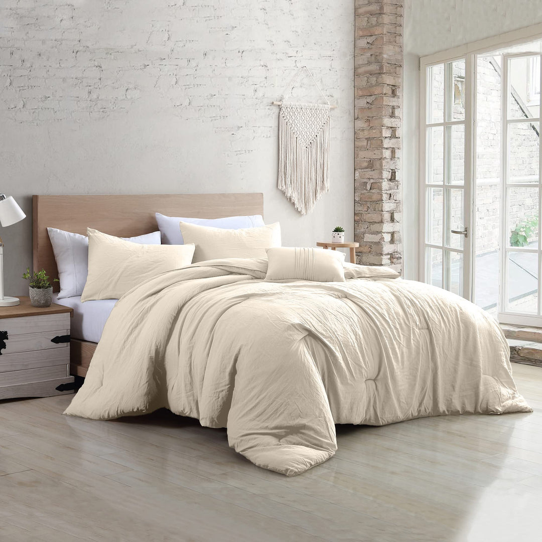 Modern Threads - Comforter Set - Down lternative Brushed Microfiber - Elegant Coconut - King