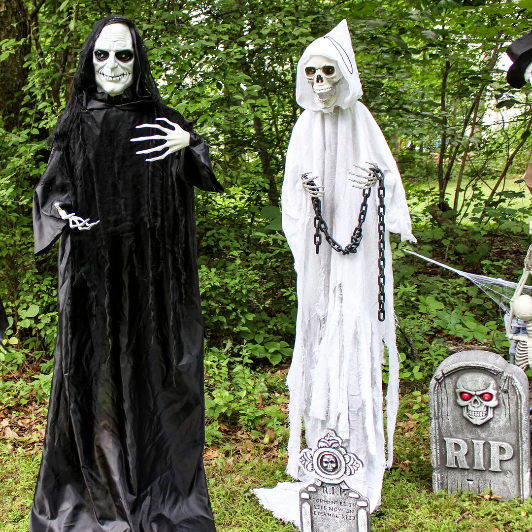 Haunted Hill Farm 6.25 ft. Reaper with Chains Halloween Animatronic with