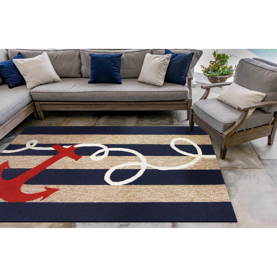 Frontporch Anchor Indoor/Outdoor Rug Navy 42"x66" Blue Novelty Rectangle