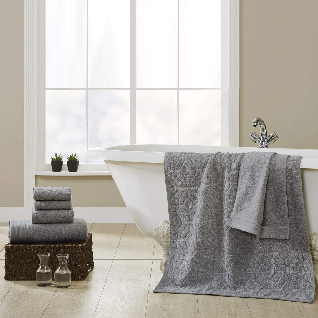 Amrapur Overseas 6-Piece Yarn Dyed Diamond Gate Jacquard Towel Set