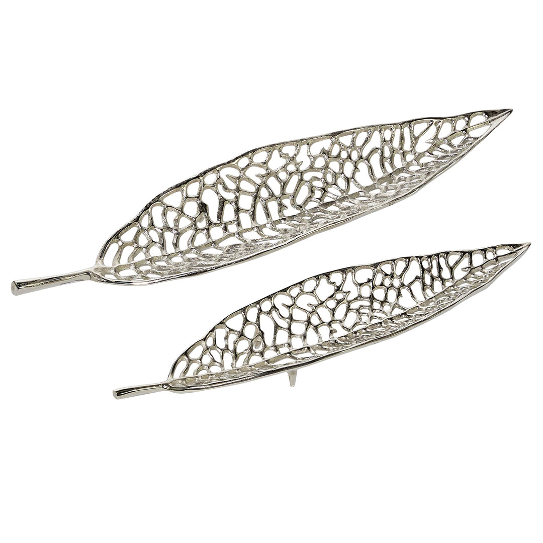 Silver Leaf Trays Set of 2 31" 24" 31 X 7 3